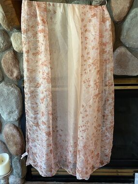 LC Lauren Conrad Blush Watercolor Butterfly Floral Oversized Flowy Scarf - 72"